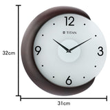 Wooden Half Moon Wall Clock with Glass Dial - 31 cm x 32 cm (Medium) W0033WA01