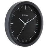 Titan Contemporary Black Wall Clock with Silent Sweep Technology 30 cm x 30 cm (Medium) W0036PA02 - KRISHNA WATCH COMPANY