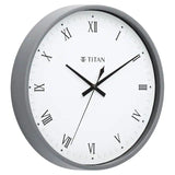 Titan Classic Grey Wall Clock with Silent Sweep Technology - W0043PA05A - KRISHNA WATCH COMPANY