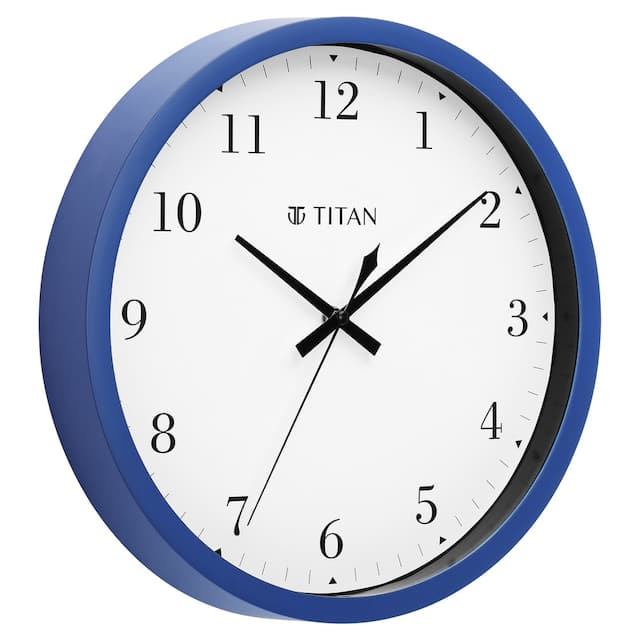 Titan wall clock Classic Blue Wall Clock with Silent Sweep Technology - NSW0044PA03A - KRISHNA WATCH COMPANY