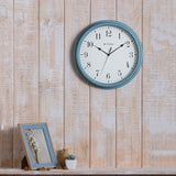Titan Distressed Finish Blue Wall Clock with Silent Sweep Technology - W0045PA01A - KRISHNA WATCH COMPANY