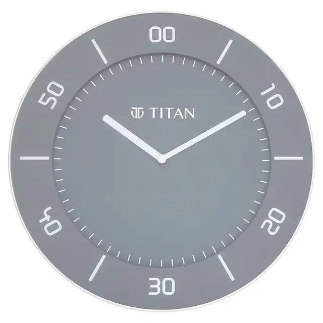 Titan Grey Slim Wall Clock - 30 cm x 30 cm (Medium) W0047PA02 - KRISHNA WATCH COMPANY