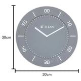 Titan Grey Slim Wall Clock - 30 cm x 30 cm (Medium) W0047PA02 - KRISHNA WATCH COMPANY
