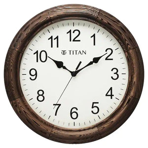 Titan Classic Wooden Wall Clock with flame treated case Silent Sweep Technology - W0051WA01 - KRISHNA WATCH COMPANY