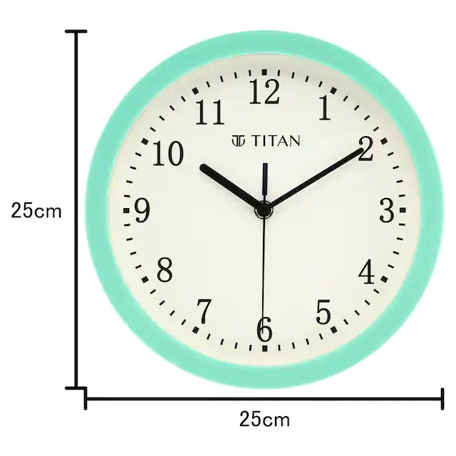 Contemporary Green Wall Clock with Silent Sweep Technology - 25.0 cm x 25.0 cm (Small) W0060PA01A