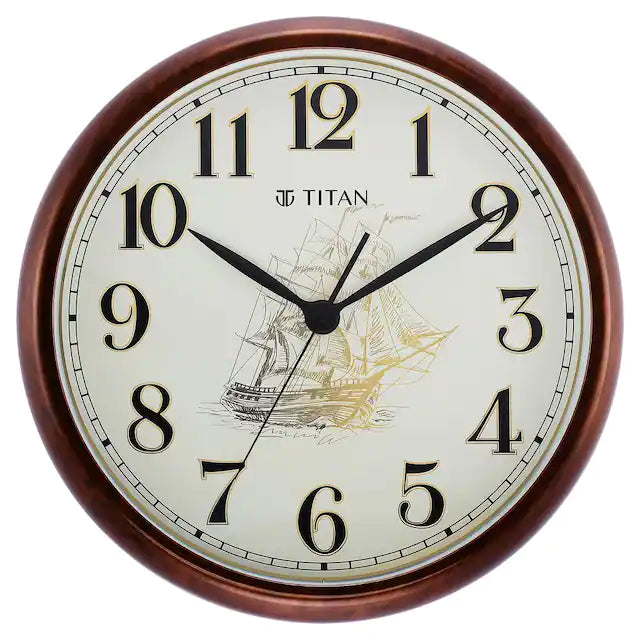 Titan WALL CLOCK with Ship Design on Dial and Silent Sweep -  NSW0070PA01