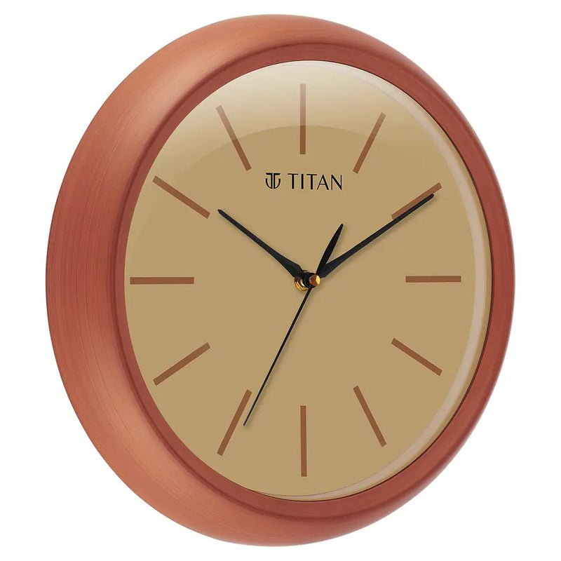 Titan Classic Brown Colour Wall Clock W0072PA01 - KRISHNA WATCH COMPANY