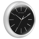 Titan Classic Silver Colour Wall Clock with Silent W0072PA02 - KRISHNA WATCH COMPANY