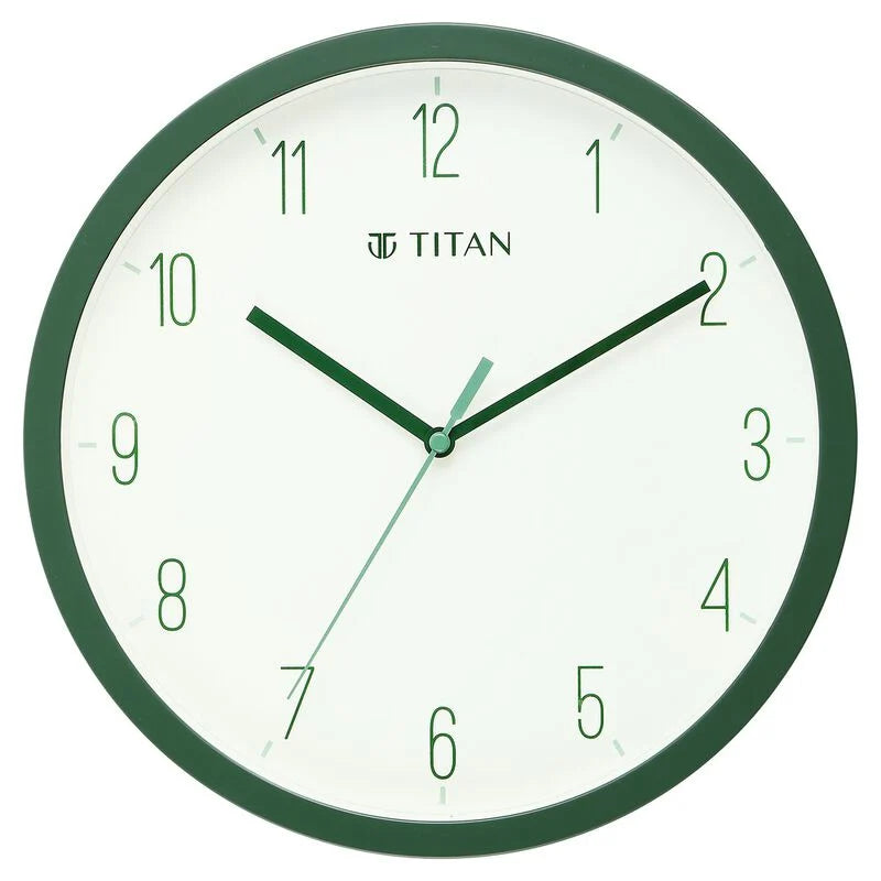 Titan Contemporary Colours Wall Clock - Green 32 cm x 32 cm (Medium) W0073PA05 - KRISHNA WATCH COMPANY