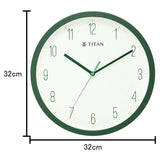 Titan Contemporary Colours Wall Clock - Green 32 cm x 32 cm (Medium) W0073PA05 - KRISHNA WATCH COMPANY