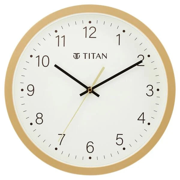 Titan Classic Quartz Analog White Dial Wall Clock With Silent Sweep Technology nuw0074pa03