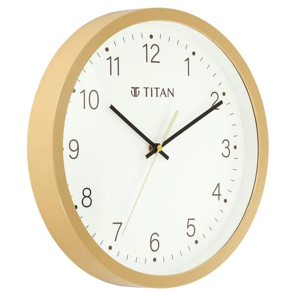 Titan Classic Quartz Analog White Dial Wall Clock With Silent Sweep Technology nuw0074pa03