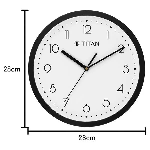 Titan Simple-Sweep Collection - Black (28cm x 28cm) - W0074PA07 - KRISHNA WATCH COMPANY