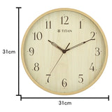 Titan Woodgrain Whispers - Light Brown Contemporary Wall Clock - W0080PA01