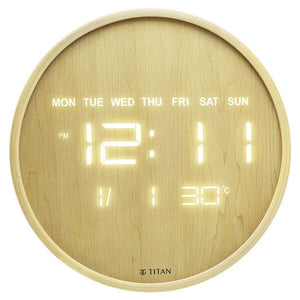Titan Wood-Grain LED Digital Clock w0082wd01 - KRISHNA WATCH COMPANY