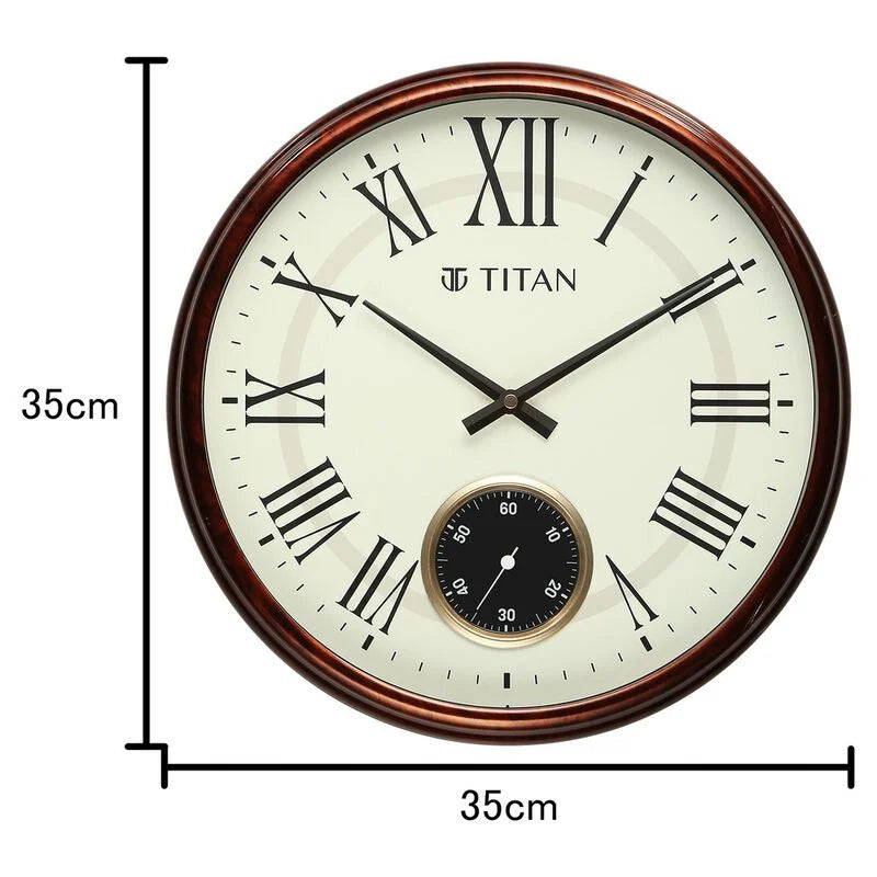 Titan Classic Sub Second Wall Clock 35cm x 35cm Small W0091PA01 KRISHNA WATCH COMPANY