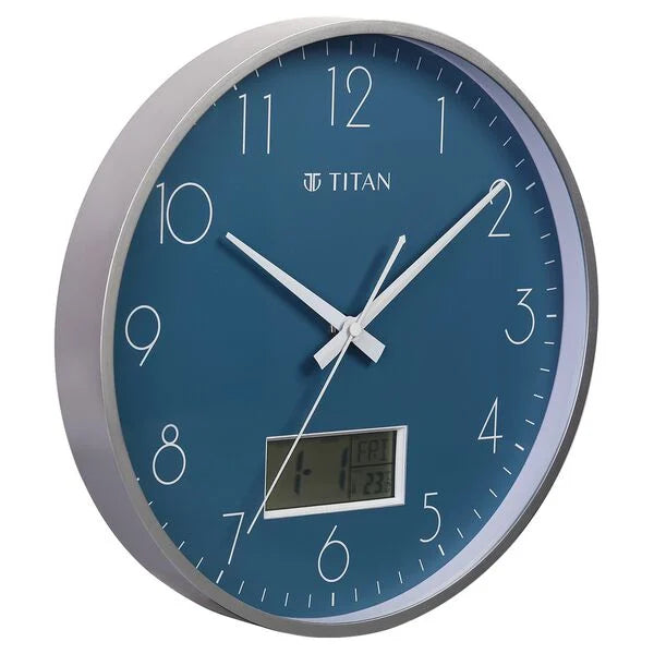 Titan Contemporary Ana-Digi Wall Clock with Thermometer w0100pc01