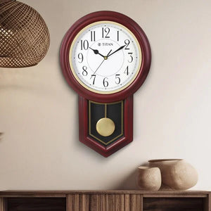 Titan Classic Pendulum Wall Clock with Chime w0102pm01 - KRISHNA WATCH COMPANY