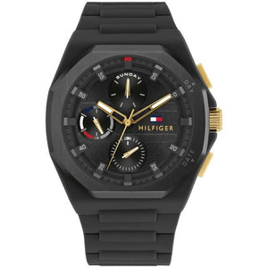 TOMMY HILFIGER Drop2 44 mm Black Dial Silicone Analogue Wrist Watch for Men - TH1792120W - KRISHNA WATCH COMPANY
