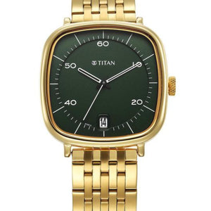 TITAN NEO Curve Green Dial Stainless Steel Analogue Watch For Men - 1885YM02 - KRISHNA WATCH COMPANY