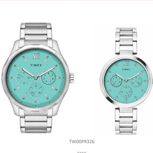 Timex Tiffany Blue Dial St Steel Bracelet Watch Set - TW00PR326 - KRISHNA WATCH COMPANY