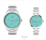 Timex Tiffany Blue Dial St Steel Bracelet Watch Set - TW00PR326