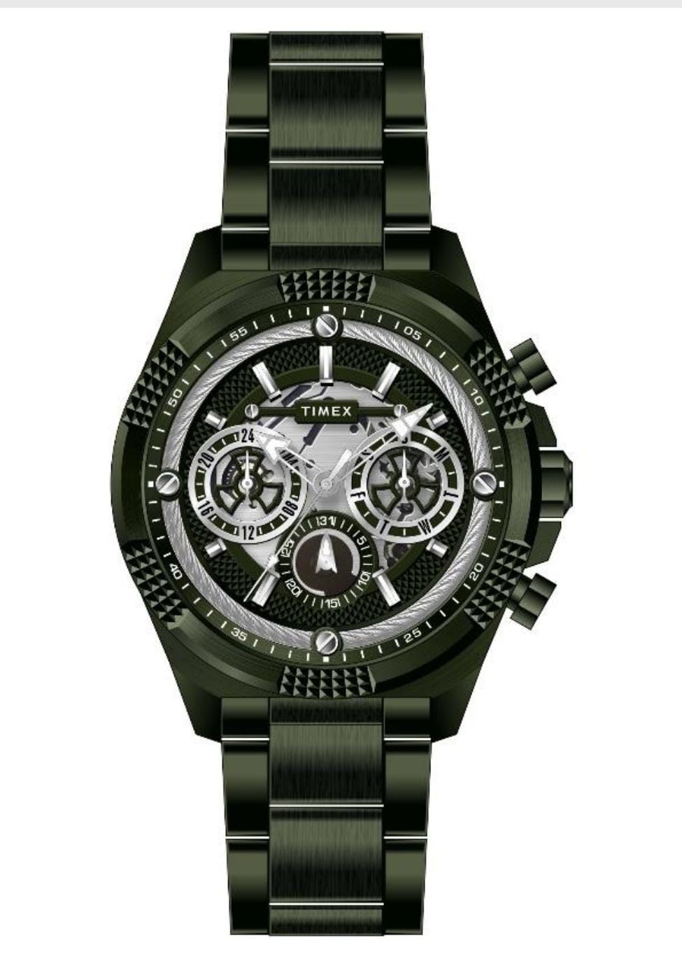 Timex Men's Premium Green Skeletal Dial Analog Watch -TWEG27701