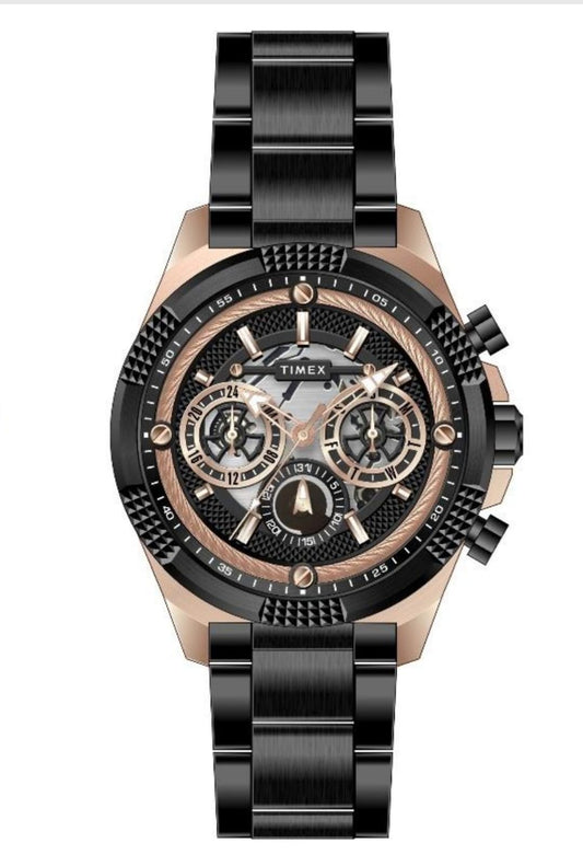 Timex Men's Premium Black Skeletal Dial Analog Watch -TWEG27702