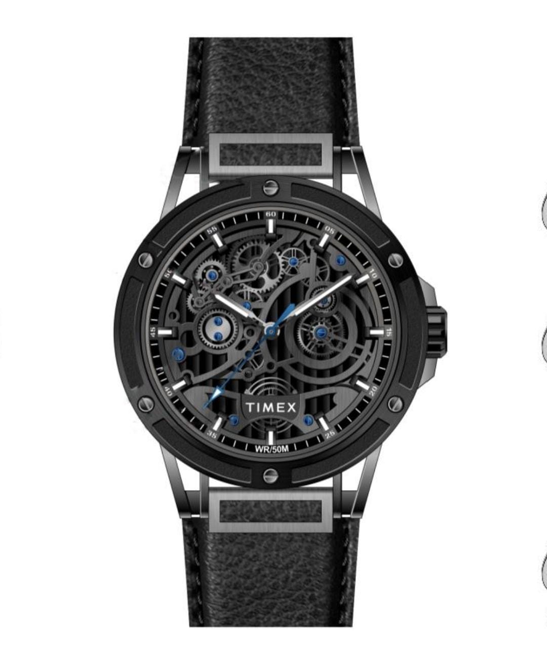 Timex Men's Premium Black Skeletal Dial Analog Watch -TWEG27802