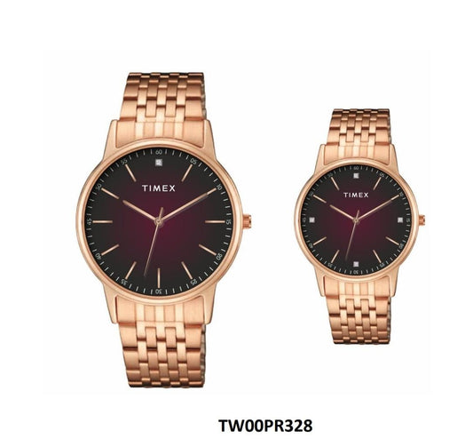 TIMEX Pairs Maroon Round Dial Analog Watch - TW00PR328