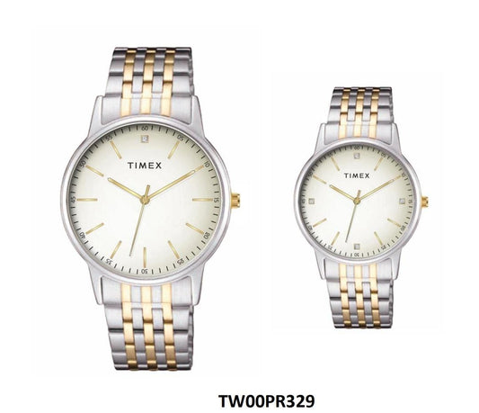 TIMEX Pairs Beige Round Dial Analog Watch - TW00PR329