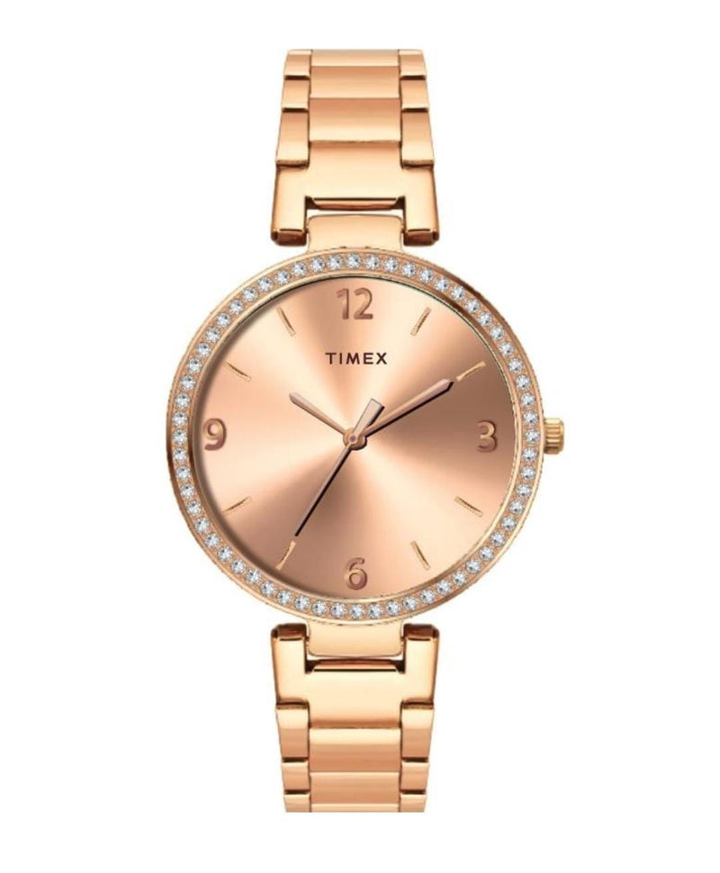 Timex Rose Gold Dial Women's Watch - TWEL18718