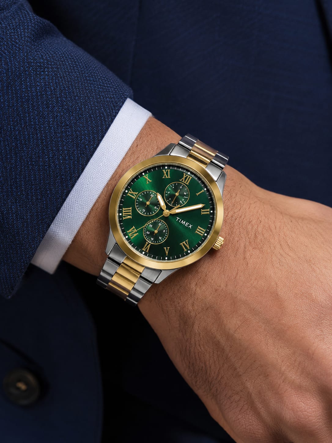 Timex Men astrological Green Round Dial Romen Number  Watch - TWEG18525