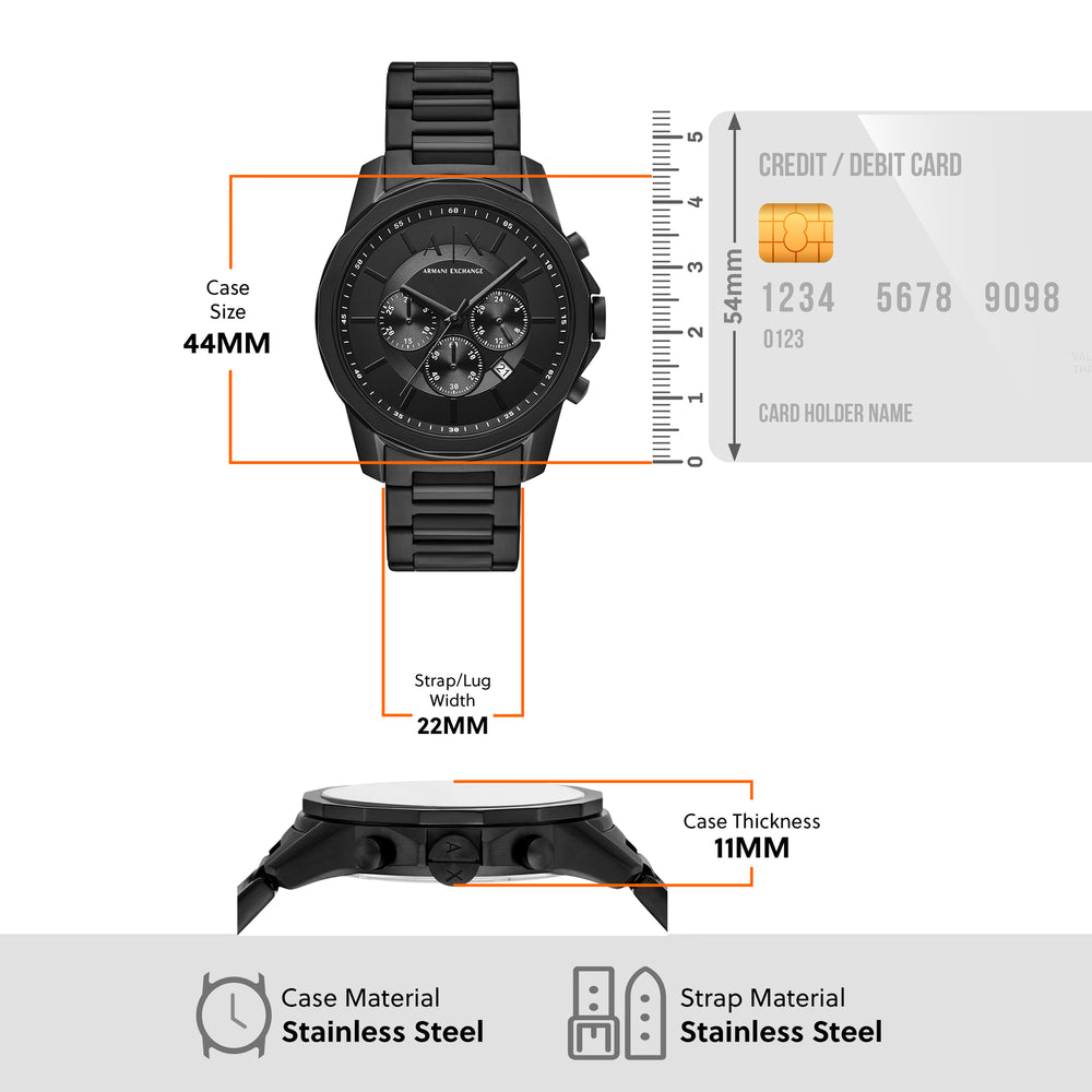 Armani Exchange Chronograph Watch for Men with Bracelet AX7163SET - KRISHNA WATCH COMPANY