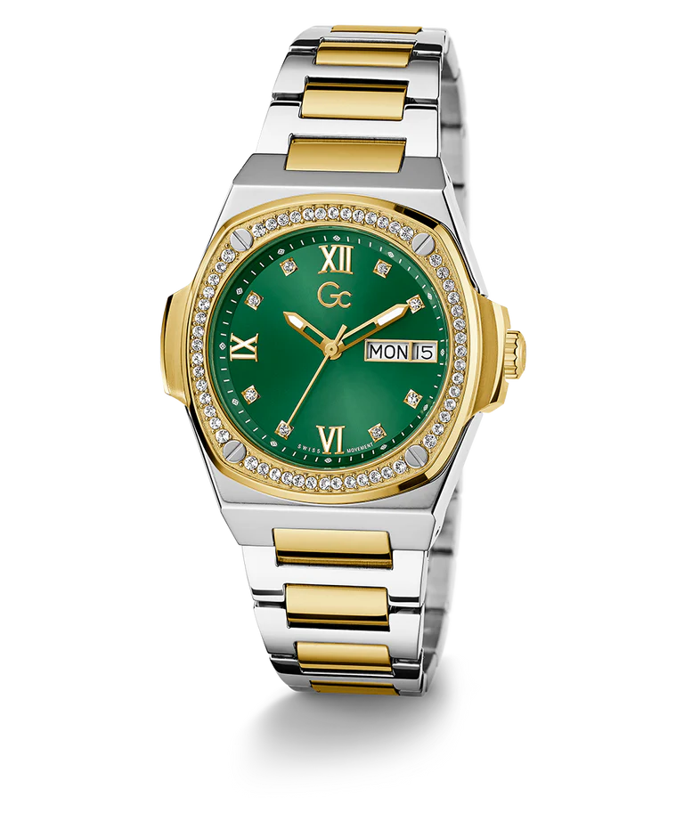 Gc Coussin Shape Lady Green Coussin Dial Analog Women Watch Y98010L9MF - KRISHNA WATCH COMPANY