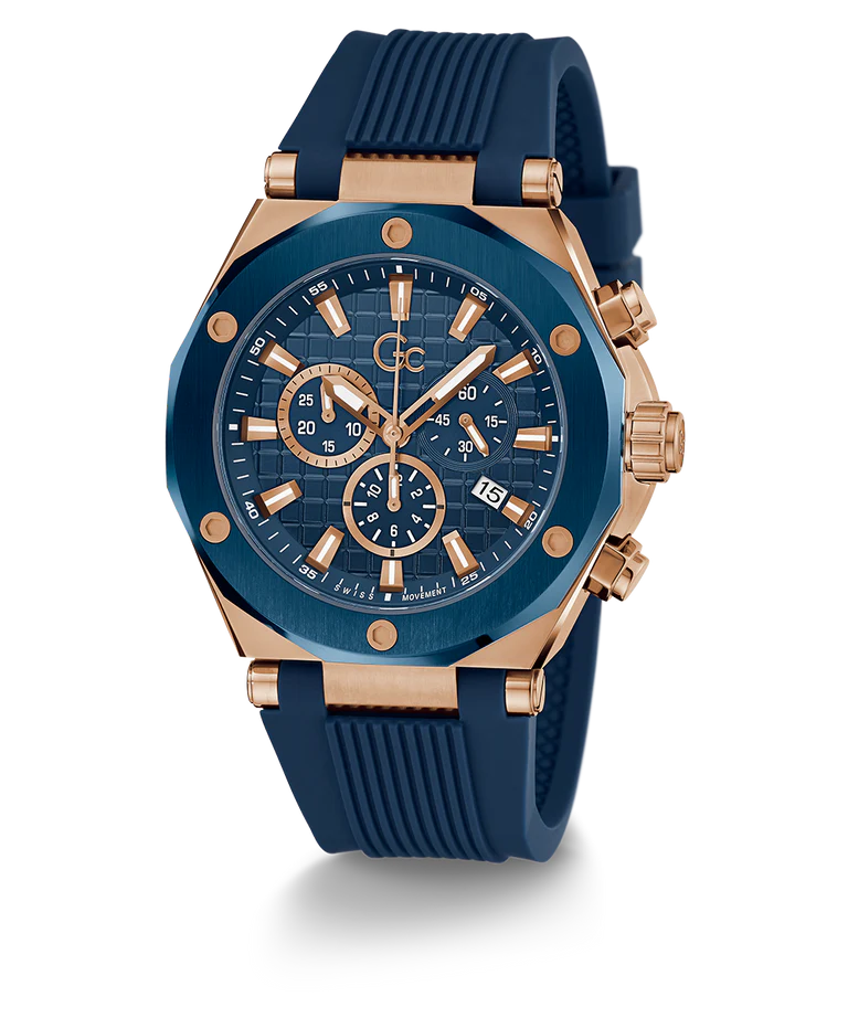 Gc Legacy Blue Round Dial Analog Men Watch - Z18006G7MF - KRISHNA WATCH COMPANY