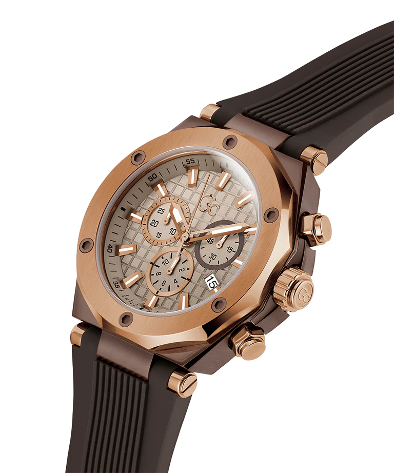 Gc Legacy Beige Round Dial Analog Men Watch - Z18007G1 - KRISHNA WATCH COMPANY