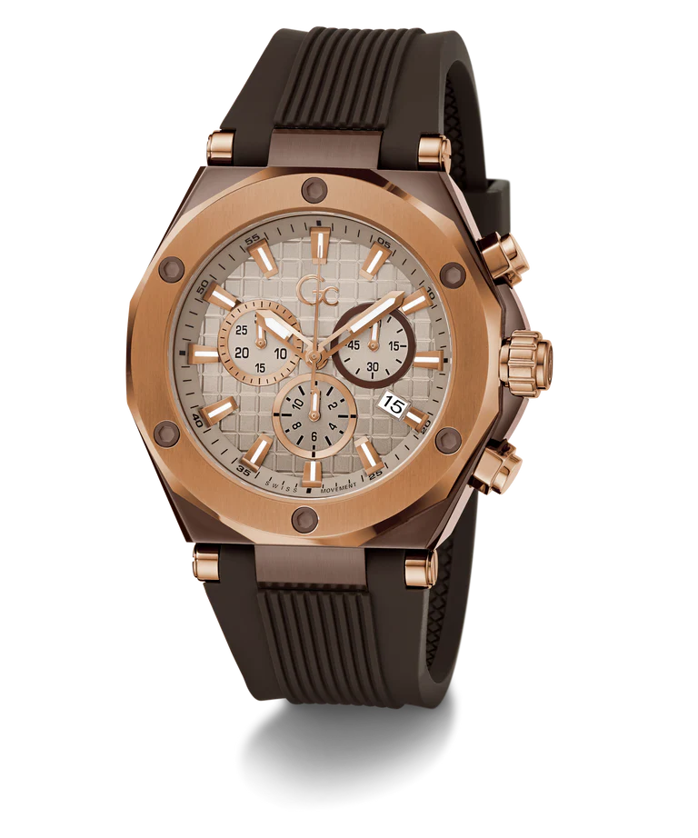 Gc Legacy Beige Round Dial Analog Men Watch - Z18007G1 - KRISHNA WATCH COMPANY
