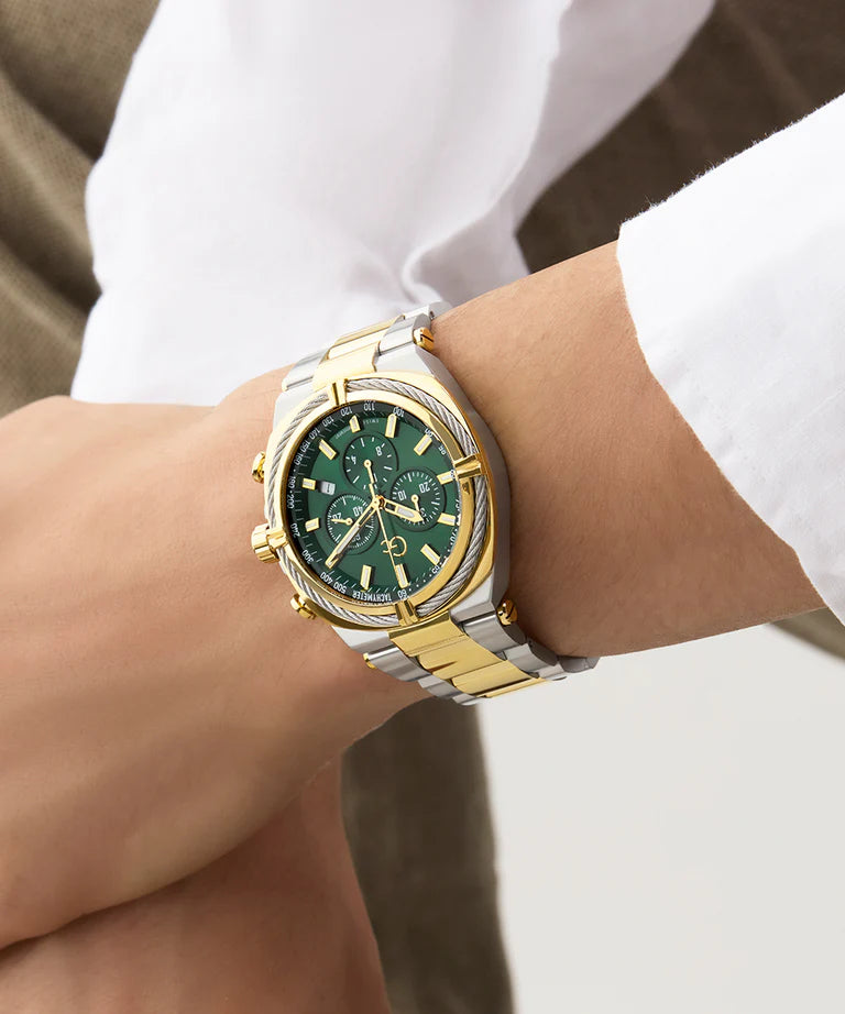 Gc Ironclass Green Round Dial Analog Mens Watch - Z32005G9