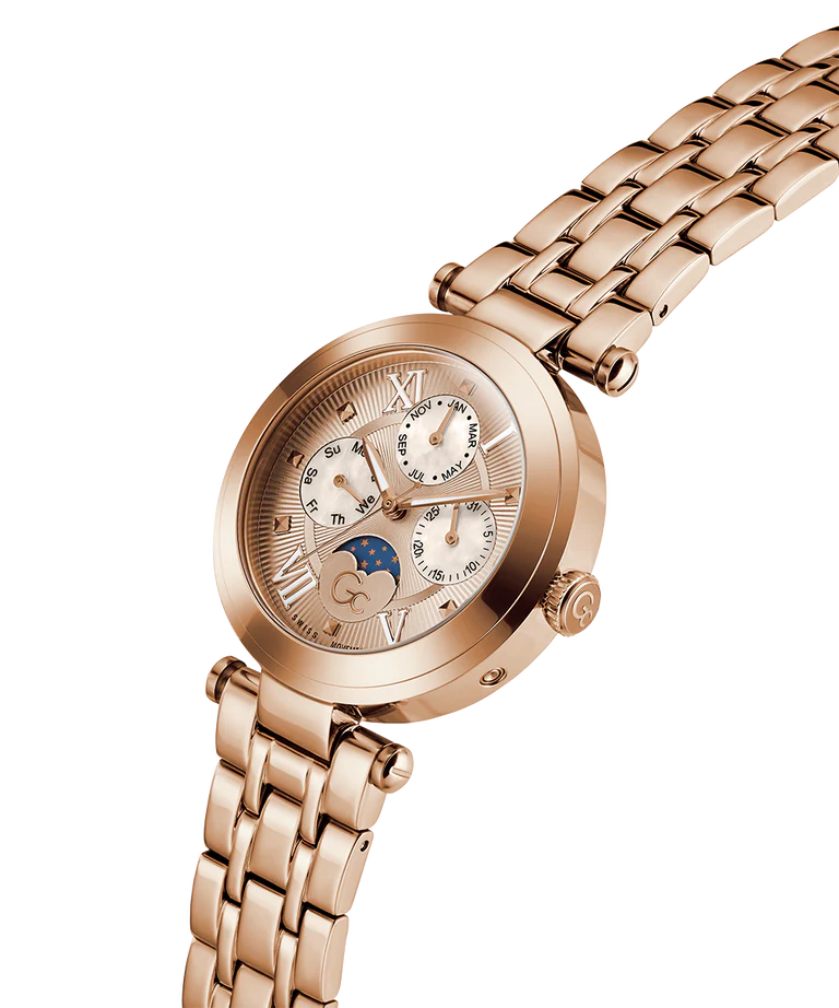 Gc Rose Gold Round Dial Analog Women's Watch - Z62003L3 - KRISHNA WATCH COMPANY