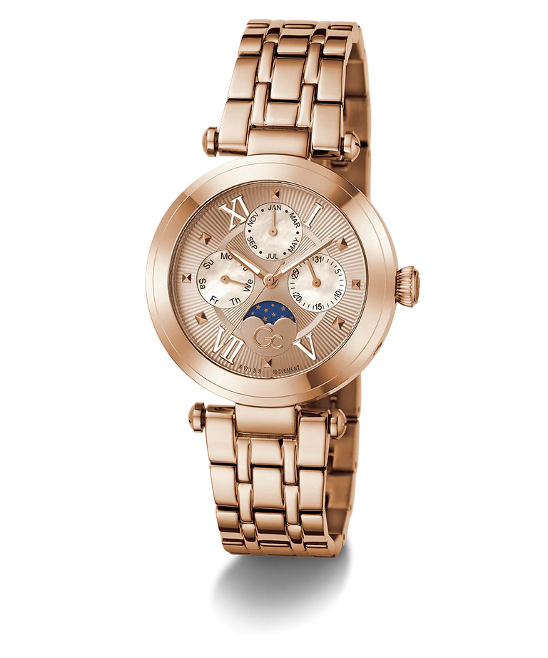 Gc Rose Gold Round Dial Analog Women's Watch - Z62003L3 - KRISHNA WATCH COMPANY