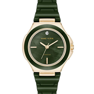 Anne Klein Quartz 30 mm Ceramic Analogue Watch for Women - AK5112GPGN - KRISHNA WATCH COMPANY