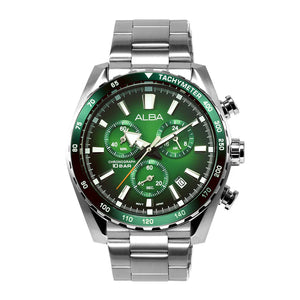 ALBA Green Dial Chronograph Watch - AX7007X1 - KRISHNA WATCH COMPANY
