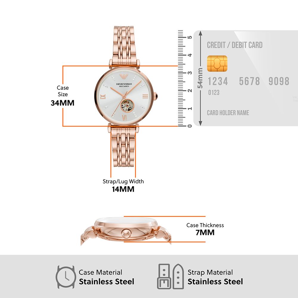 Emporio Armani Gianni T-bar Analog Silver Dial Women's Watch-AR60023