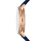 Armani Exchange Multifunction Moonphase Blue Leather Watch and Rose-Tone Brass Necklace Set AX7149SET
