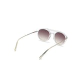 French Connection Grey Lens Round Sunglass Full Rim Transparent Frame With Gradient (FC 7567 C1)