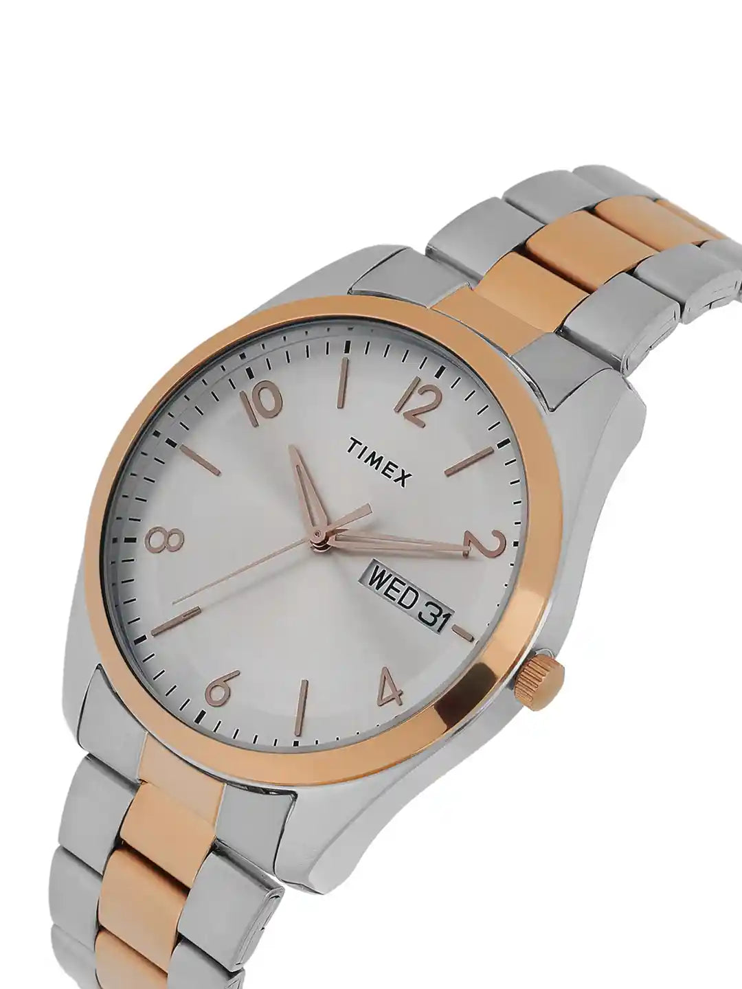 Timex Men Silver Round Analog Brass Dial Watch- TWTG10405