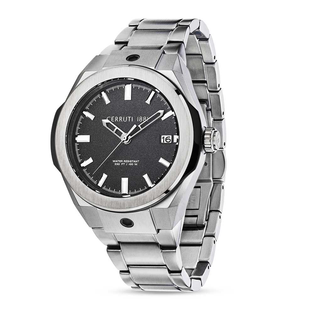 Cerruti Men Ruscello Round Black Watches CECRA29009W