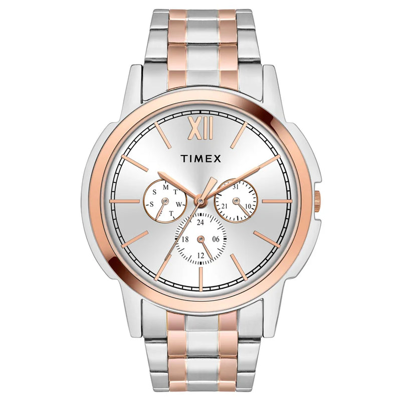 Timex Male Silver Round Chronograph Stainless Steel Watch TW000U322