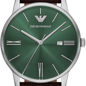 Emporio Armani Brown Quartz Leather Watch AR11672 - KRISHNA WATCH COMPANY
